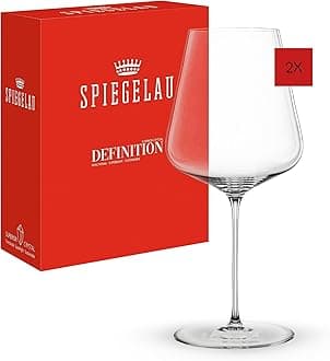 Definition Bordeaux Wine Glasses, European-Made Lead-Free Crystal, Dishwasher Safe, Set of 2, 26 Ounces