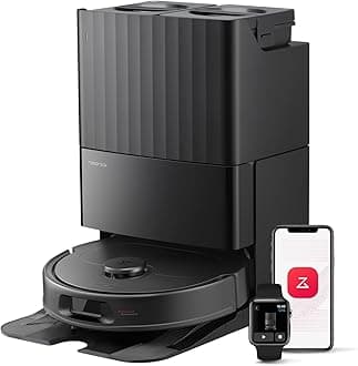 roborock QV 35S Robot Vacuum and Mop, All-in-one Vacuum Cleaner, 10,000Pa Powerful Suction, Self Emptying & Refilling, Self Mop Washing & Air Drying, Anti-Tangle Brushes for Home, Pet Hairs, Black