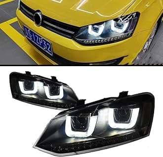 Car Head Lights Parts For VW Polo 2011-2018 LED Front Headlight Replacement DRL Daytime light Projector Facelift (LED low beam)
