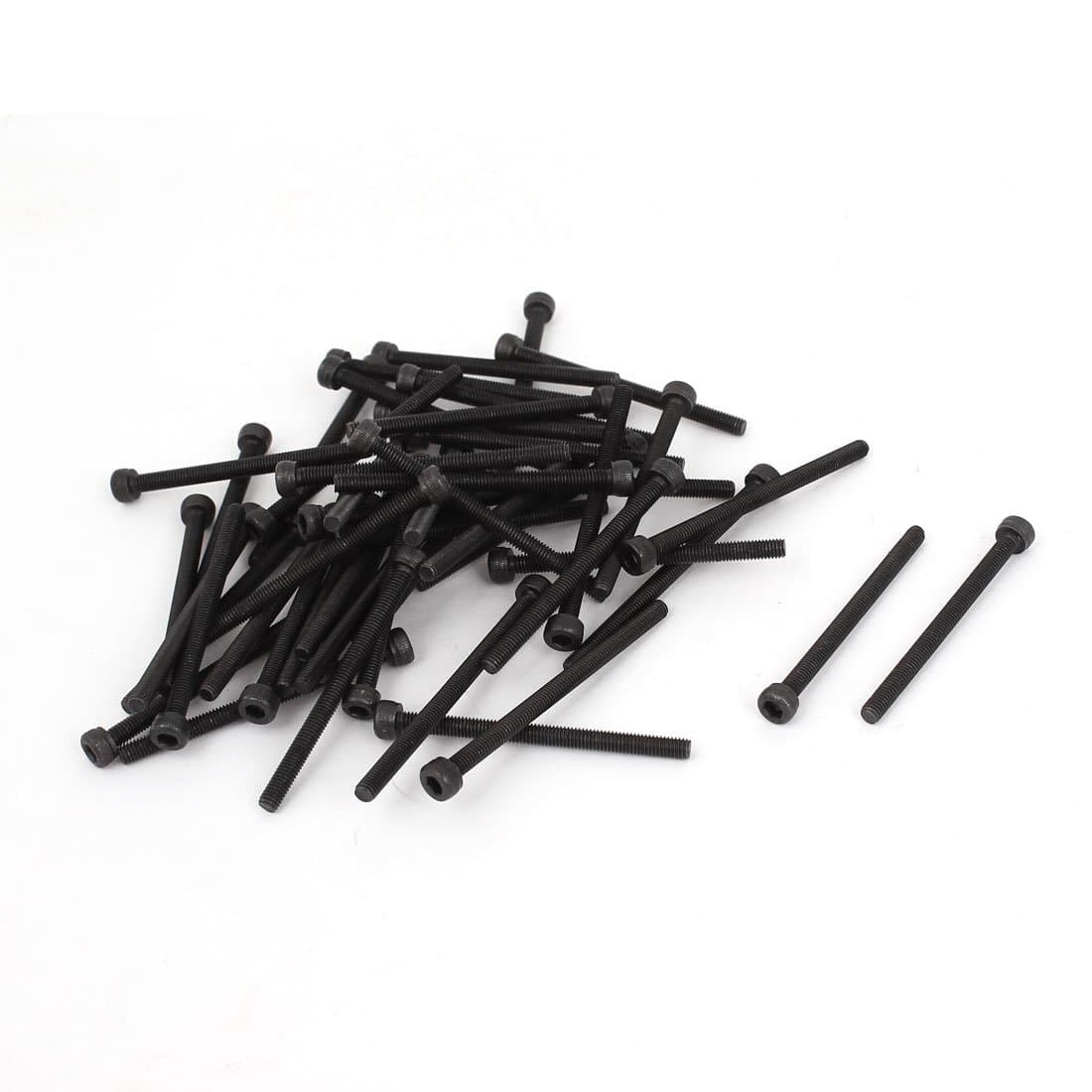 uxcell M3 x 40mm Alloy Steel Hex Bolt Socket Head Cap Screws Black 50 Pcs