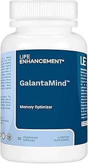 Life Enhancement Galantamind Brain Supplement for Memory and Focus - Vitamin B5 & Galantamine Supplement - Mental Clarity & Cognitive Enhancement (8mg - 90 Capsules, Galantamind)
