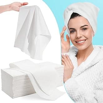 100 Pack Disposable Hair Towels, Non-Woven Hair Care Towel Set, Hair Drying Towel, Salon Towel Bulk, Travel Towel, Biodegradable Foot Bath Towels for Salon & Spa