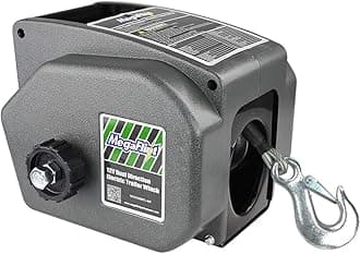 Trailer Winch,Reversible Electric Winch, for Boats up to 6000 lbs.12V DC,Power-in, Power-Out, and Freewheel Operations,30% Higher winching Power Than Regular 6000 lbs Winch (5000lbs Marine)