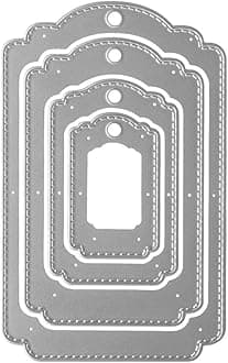 Metal Four Hanging Tags Cutting Dies,4Pcs/Set Label Tags Layering Die Cuts Embossing Stencils Template Mould for Card Scrapbooking and DIY Craft Album Paper Card Decor