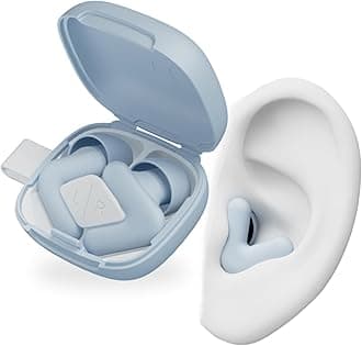 Alpine Silence Earplugs for Sleep, Focus & Travel - V-Shape Snug Fit & Soft Oval Tips – 4 Sizes XS/S/M/L - Comfortable, Reusable Hearing Protection - up to 25dB – Blue