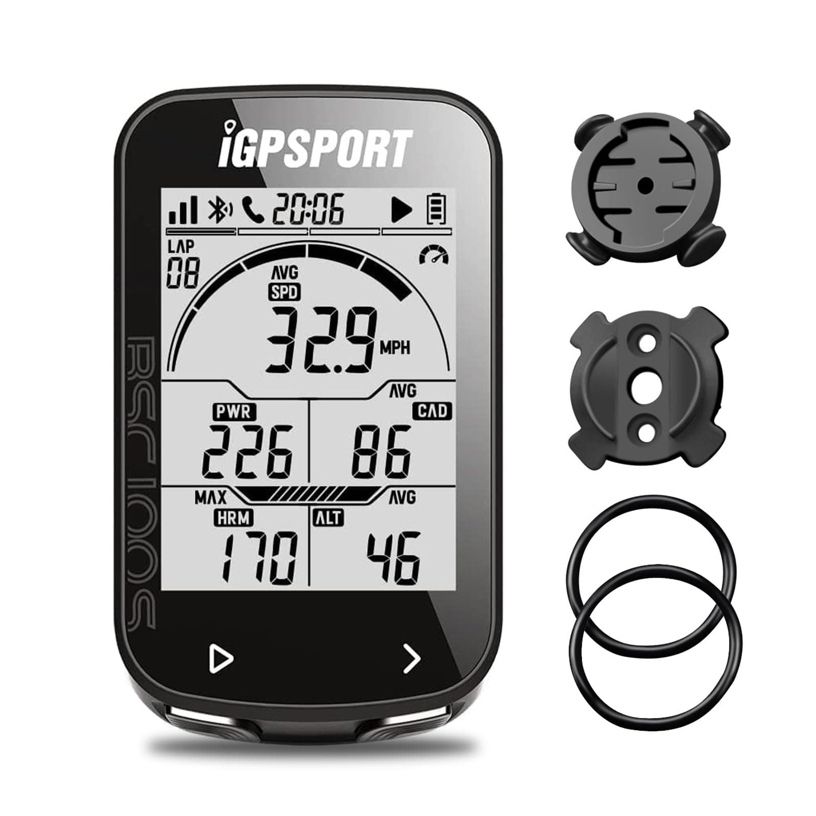BSC100S Wireless Cycle Computer, Waterproof Bike Computer Cycling Speedometer IPX7 with 2.6 inch Auto Backlight Screen, ANT+/BLE5.0 Sensors and 40 Hours Battery Life