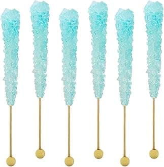 Fruidles Cotton Candy Rock Candy Lollipops Pops Candy Suckers, Color and Flavor Assortment, Individually Wrapped, 6.5" (6-Pack)