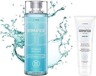 All Important Skin Toner, Aqua Marine, 150ml And Dermafique Absolute Detox Facial Cleanser for Normal To Dry Skin, Dermatologist Tested, Soap Free (100 ml)