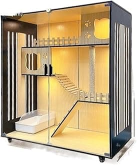 TOMYEUS Outdoor Cat Enclosure Cat Cage Villa Home Cat Cage Indoor Cat Cabinet Cat House Cat House Cat Villa Luxury Large Double-storey Cat Villa Cat Hut