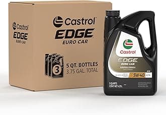Castrol EDGE Euro 5W-40 A3/B4 Advanced Full Synthetic Motor Oil, 5 Quarts, Pack of 3