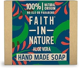 FAITH IN NATURENatürliche Aloe Vera Handseife, Verjüngend, Vegan & Ohne Tierversuche, Frei von Parabenen und SLS, 100 g
