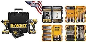DEWALTDCK299P2 20V MAX XR 5.0Ah Premium Cordless Hammerdrill & Impact Driver Combo Kit with DEWALT DWA2FTS100 Screwdriving and Drilling Set, 100 Piece