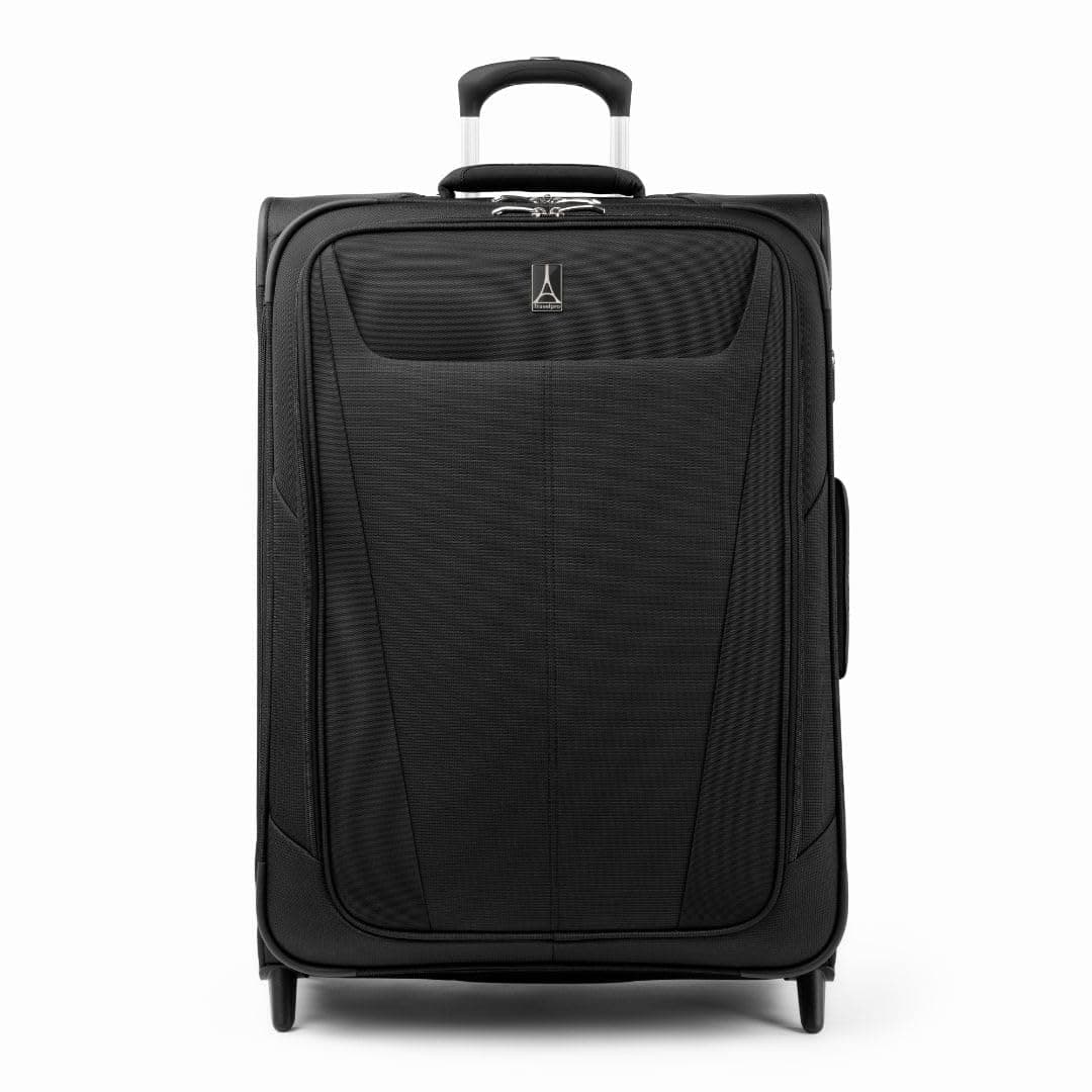 Travelpro Maxlite 5 Softside Expandable Upright 2 Wheel Checked Medium Luggage, Lightweight, 26-Inch — Black