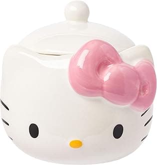 Sanrio Hello Kitty 3D Sculpted Ceramic Cookie Snack Candy Jar (X-Small)