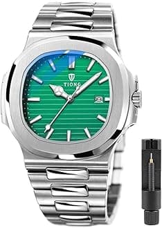 Geometric Case Octagonal Design Men's Business Watch, Men's Waterproof Luminous Quartz Watch, Stainless Steel Date Quartz Watches for Men