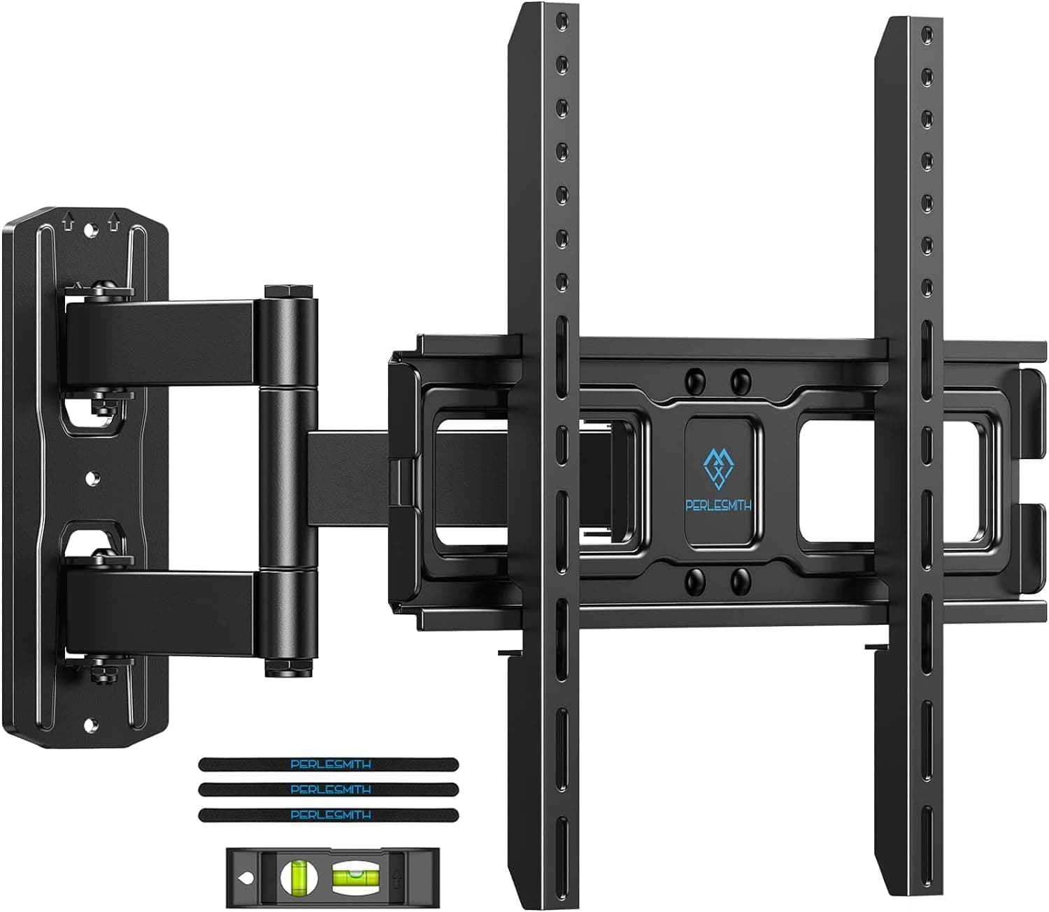 Corner TV Wall Mount for 26-32 55 65 inch TVs up to 70 lbs, Full Motion TV Mount Bracket with Swivel, Tilt, Level Adjustment, Wall Mount with Articulating Arm, Max VESA 400x400mm, PSMFK7