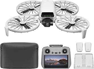DJI Flip Fly More Combo (Includes RC 2 Screen Transmitter) Drone with Camera, 4K UHD Camera Equipped Drone (For Adults) Palm Takeoff, Auto Return, Compact Drone, Intelligent Flight, Battery x 3, Total
