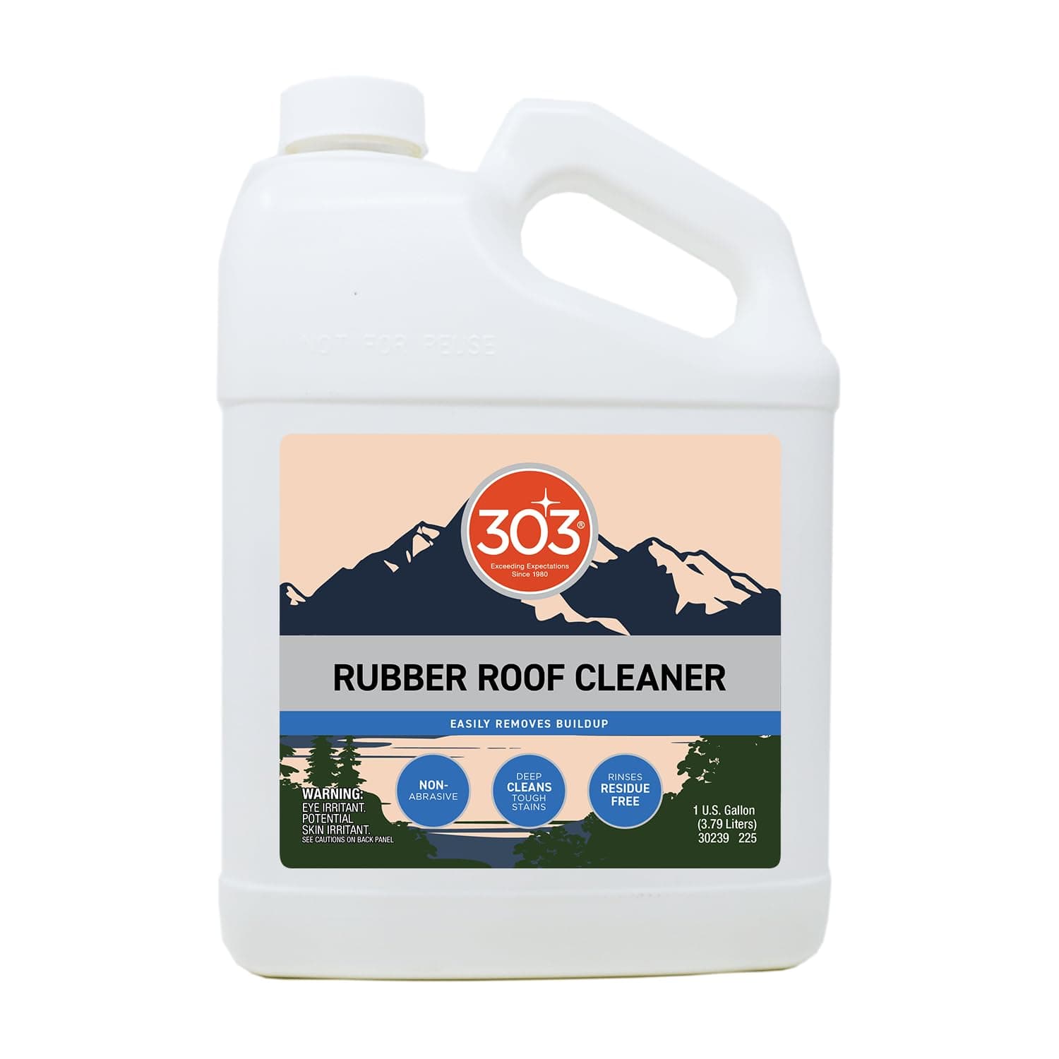 Rubber Roof Cleaner - Removes Build Up On The Rubber Roofs of RVs, Campers, Pop-Ups, and Motorhomes, Will Not Harm Solar Panels, 1 Gallon (30239)