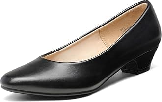 Womens Mid Block Heels Ladies Low Court Shoes Party Wedding Shoes Round Toe Pumps