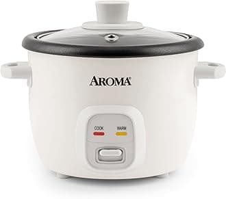 Aroma Housewares 4-Cups (Cooked) / 1Qt. Rice & Grain Cooker (ARC-302NG), White
