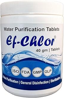 Ef-Chlor 40gm Water Purification Tablet for Large Water Tank 1 Tablet Purify 7500 liters Water Jar of 25 Tablets