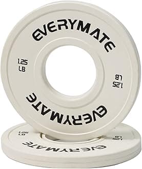 EVERYMATE Change Weight Plates 1.25LB 2.5LB 5LB Set Fractional Plate Olympic Bumper Plates for Cross Training Bumper Weight Plates Steel Insert Strength Training Weight Plates