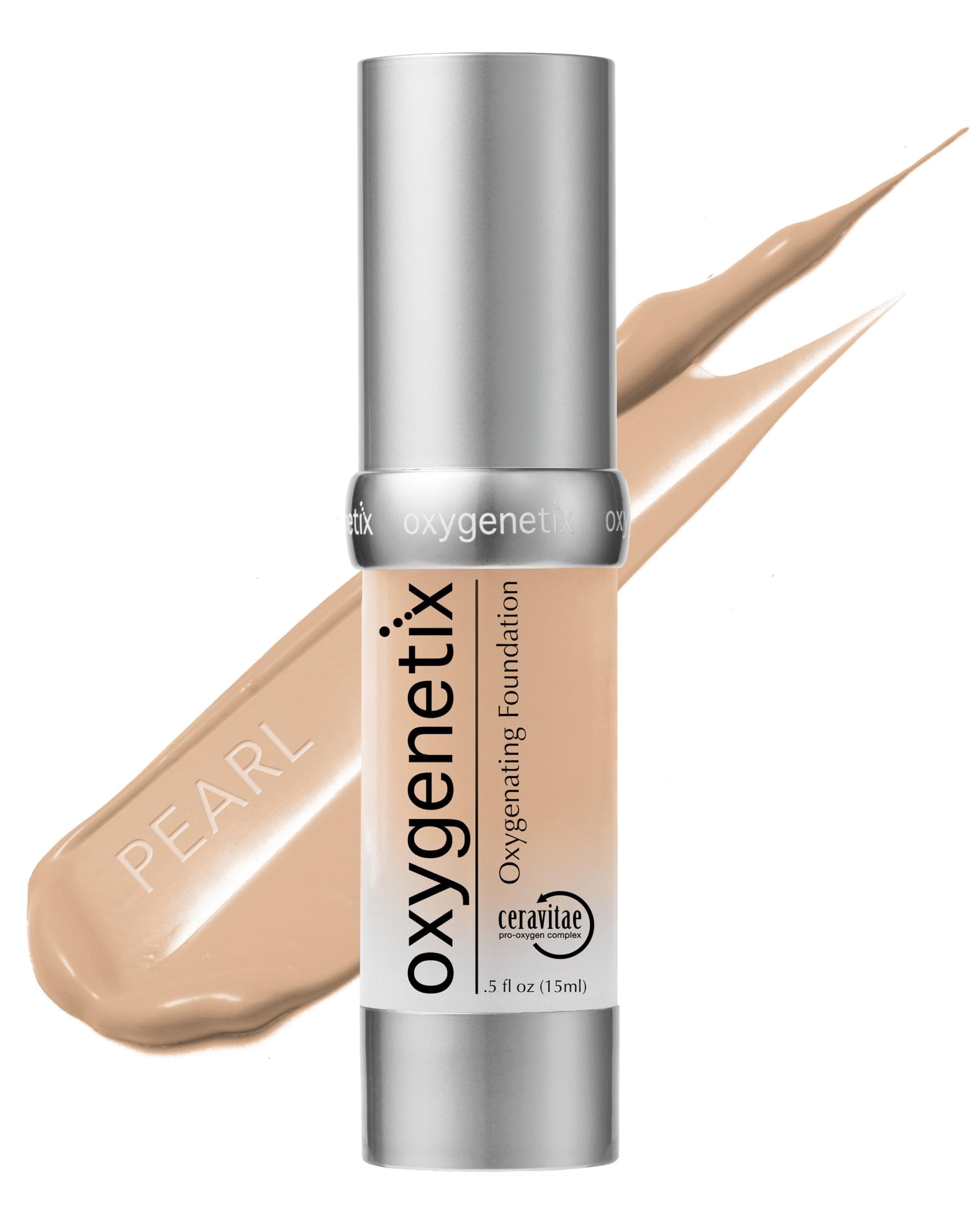 Oxygenetix Oxygenating Foundation – Pearl | Breathable Makeup for Face | Buildable Coverage with Weightless Feel | Longwear Foundation for Women | Safe for Sensitive or Laser-Treated Skin