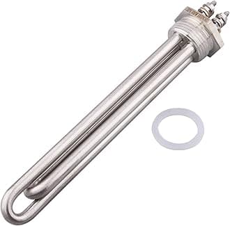 DERNORD 12V 700W Immersion Heater Submersible Water Heater Element Stainless Steel Heating Element with 1 Inch NPSM Fitting Double U Type