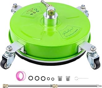 14" Pressure Washer Surface Cleaner with 4 Wheels, Stainless Steel Surface Cleaner for Pressure Wahser, Power Washer Surface Cleaner for Concrete, Patio, Sidewalk, Deck and Driveways-Green