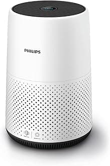 PHILIPS Air Purifier 800 Series, Purifies Rooms up to 698 sq ft (in 1h), 93 CMF Clean Air Rate (CADR), HEPA Filter, AHAM and Energy Star Certified, 99.99% allergen removal, AC0820/40, White