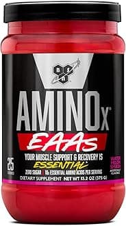 BS Amino X EAAS Watermelon Flavor, 25 Doses, 13.2 oz (375 g), BSN AMINOX Strawberry Dragonfruit Amino Acid, BCAA, Watermelon Flavor