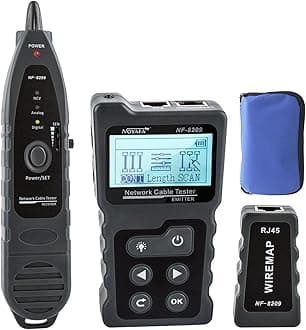 NOYAFA NF-8209 Network Cable Tester, Ethernet Cable Wire Tester with POE & NCV for CAT5/CAT6 Wire Tracer, Length Test, RJ45 Network Tester Kit for Cable Tracer Telephone Line Finder Home Repair