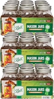 Regular Mouth Glass Mason Jars with Lids and Bands, Used for Canning (Pint, 16 Ounce (Pack of 36))