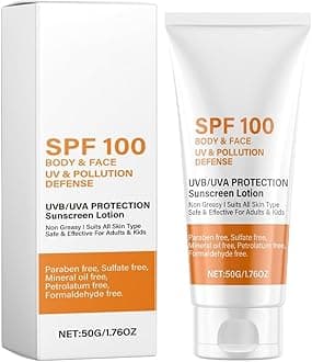 Skin Sunscreen Cream SPF100, Moisturizing Sunscreen, Face and Body Moisturizer Sunblock, Protects & Hydrate Against Sun, Sunscreen Fast Absorbing Lightweight Cream (1)