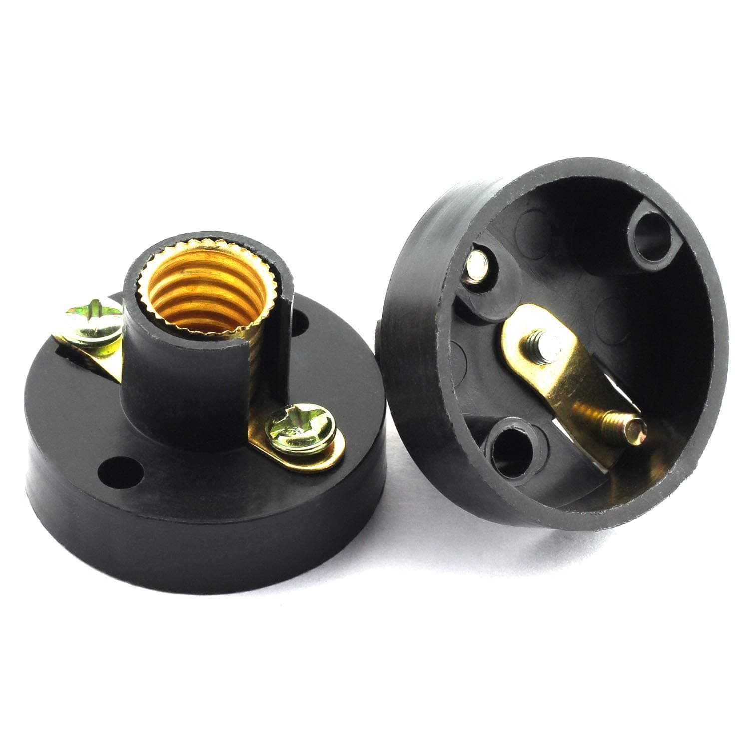 MEETOOT 2pcs E10 Mini Bulb Holder Black Plastic Light Beads Lamp Bases Student Experiment Lighting DIY Accessories Screw Type Bulb Socket