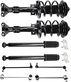 TRQ Front and Rear Suspension Kit Complete Strut & Coil Spring Assembly Shock Absorber Sway Bar Stabilizer Link Compatible with 2010-2014 Mercedes-Benz E350 2015-2017 E400
