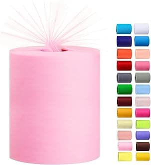 Tulle Rolls 6” by 100 Yards (300 feet) Tulle Roll Spool Fabric for DIY Tutu Skirts Wedding Baby Shower Crafts Decorations Party Supplies (Light Pink)