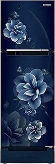 Samsung 236L 2 Star Inverter Frost-Free Double Door Refrigerator Appliance (RT28C3122CU/HL,Camellia Blue), Base Stand Drawer