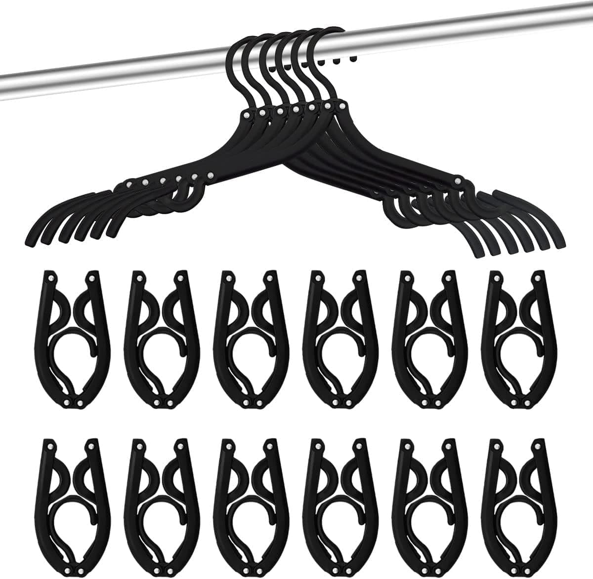 12pcs Black Travel Hangers