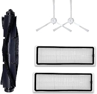 Replacement Parts Accessories Kit Compatible for 360 S5 S7 Robot Vacuum Cleaner,1 Main Roller Brush 2 Side Brush 2 HEPA Filter