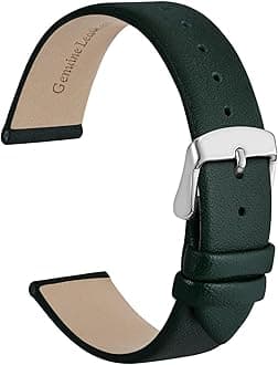 WOCCI Elegant Watch Straps, Genuine Leather Replacement Bands, Stainless Steel Buckle, 8mm 10mm 13mm 12mm 14mm 16mm 18mm 20mm 22mm