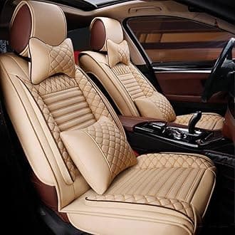 Custom Car Seat Covers Adapted to S3 2015-2020 5-Seat Full Set All Weather PU Leather Front Rear Seat Protector with Waterproof Airbag Deluxe Edition Beige