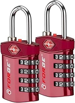 Forge Travel Lock,TSA Approved Luggage Locks for Air Travel, Gym Lockers, School Lockers, Pelican Cases, Gun Case, Easy Read Dials, Durable Alloy Body