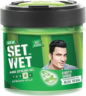 Styling Hair Gel for Men - Party Shine, 250gm | Strong Hold, High Shine |For Short to Medium Hair| No Alcohol, No Sulphate