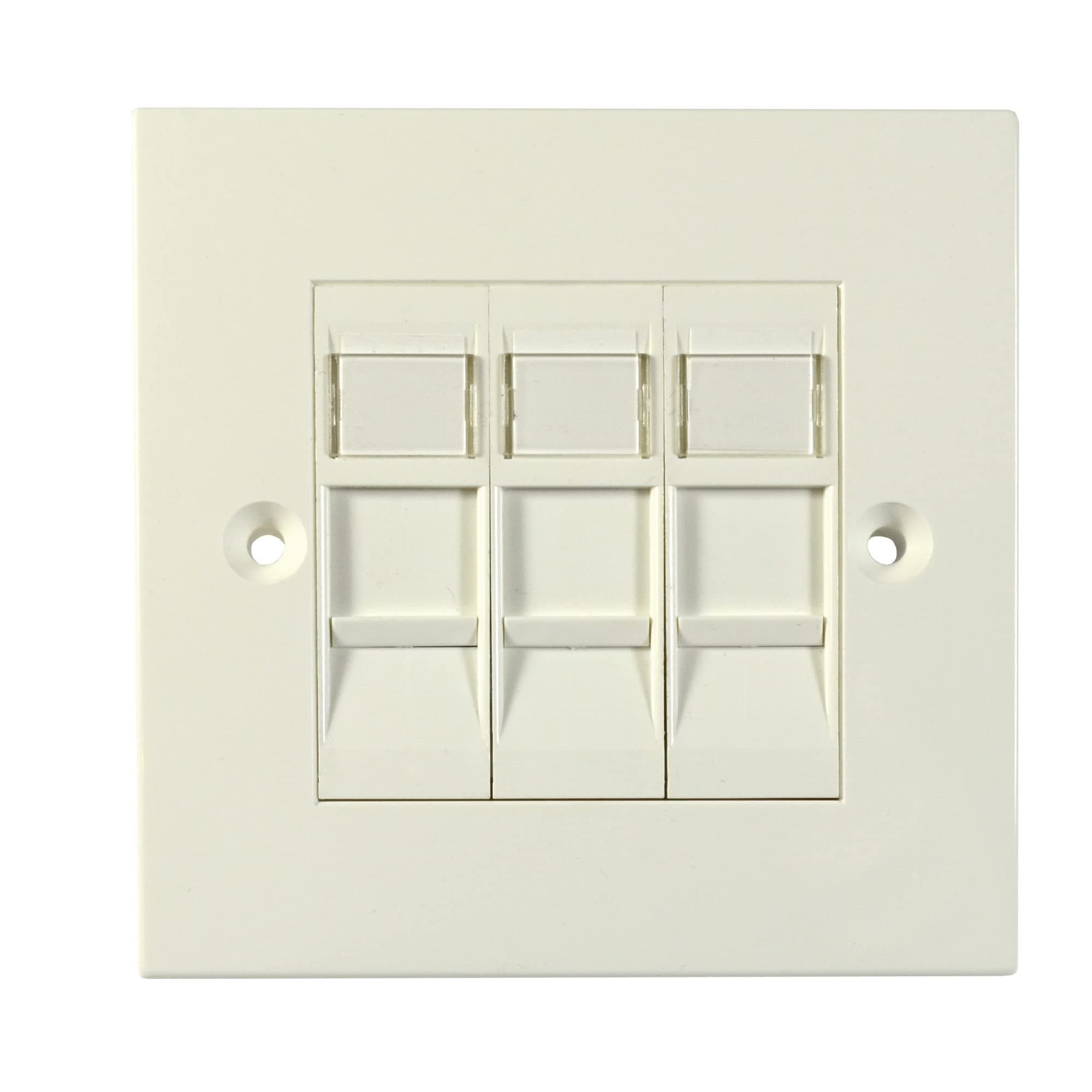 Generic Triple Cat6 RJ45 Ethernet Network Socket in White - Single Gang Faceplate - New for 2022