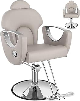 Beauty Salon Chair Reclining Barbber Chair Height Adjustable Hydraulic Hair Salon Armchair, Cosmetology, Spa Beauty