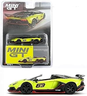 Diecast Model Car Compatible with Mini GT 1:64 Lamborghini Aventador SVJ 63 Roadster Verde Shock Limited Edition MGT00887
