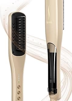 Hair Straightener Brush,Venxis Straightening Comb with Steam, 3 Temp Settings & 20s Fast Heating, 120 Voltage&30-Minute Auto Shut-Off, Steam Design for Hair Treatment