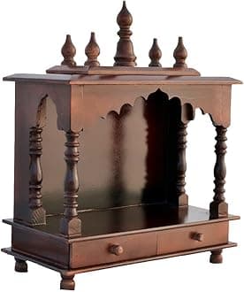 Wood Home Temple (Brown, Brown) - 18.11X22.05 Inch