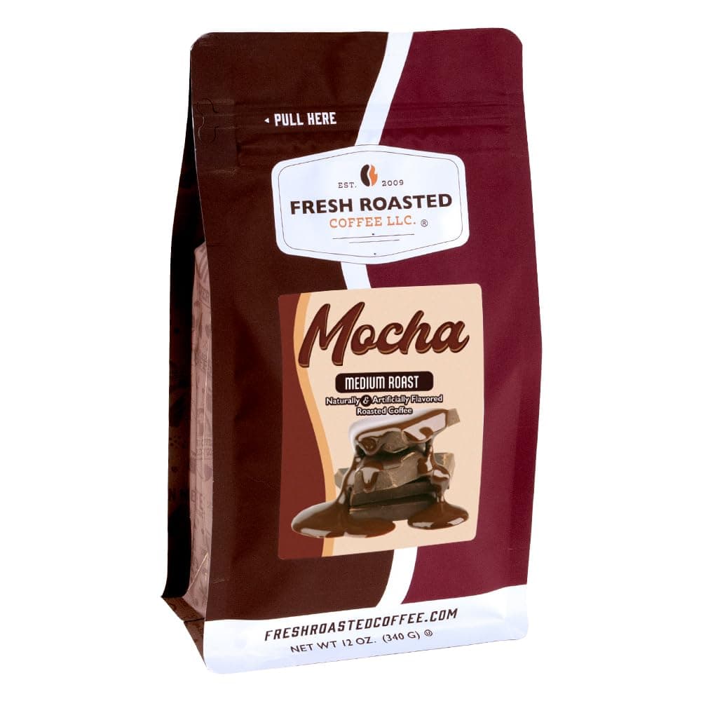 Fresh Roasted Coffee, Mocha Flavored Coffee, 12 oz, Medium Roast, Kosher, Ground